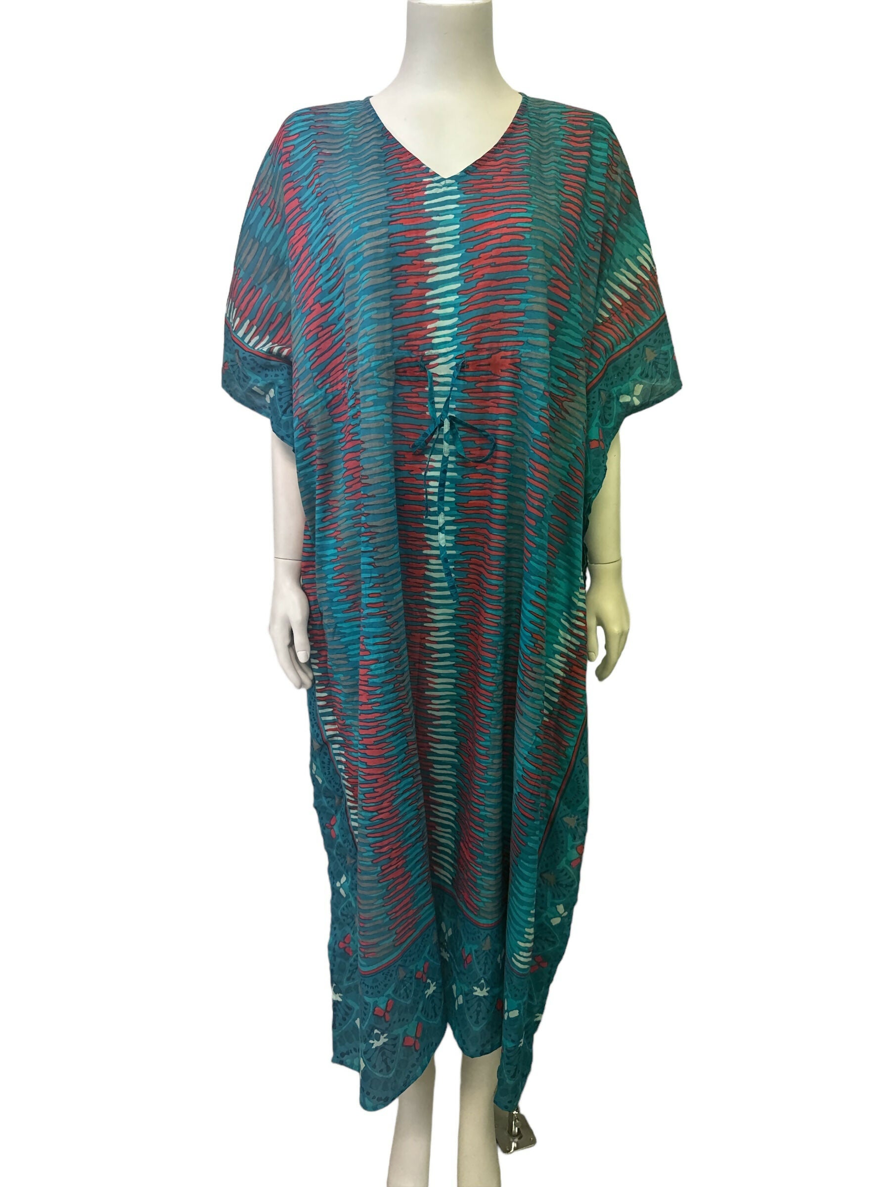 Tahiti Kaftan Dress Sunset Border