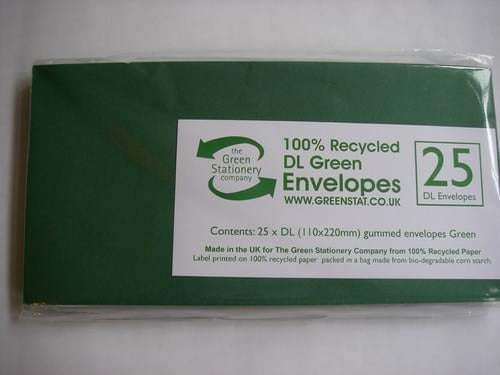 Recycled Green DL Envelopes small pack of 25