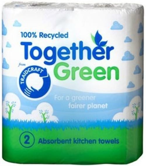 Traidcraft 3ply Recycled Kitchen Towel pack of Two Rolls LIMITED STOCK