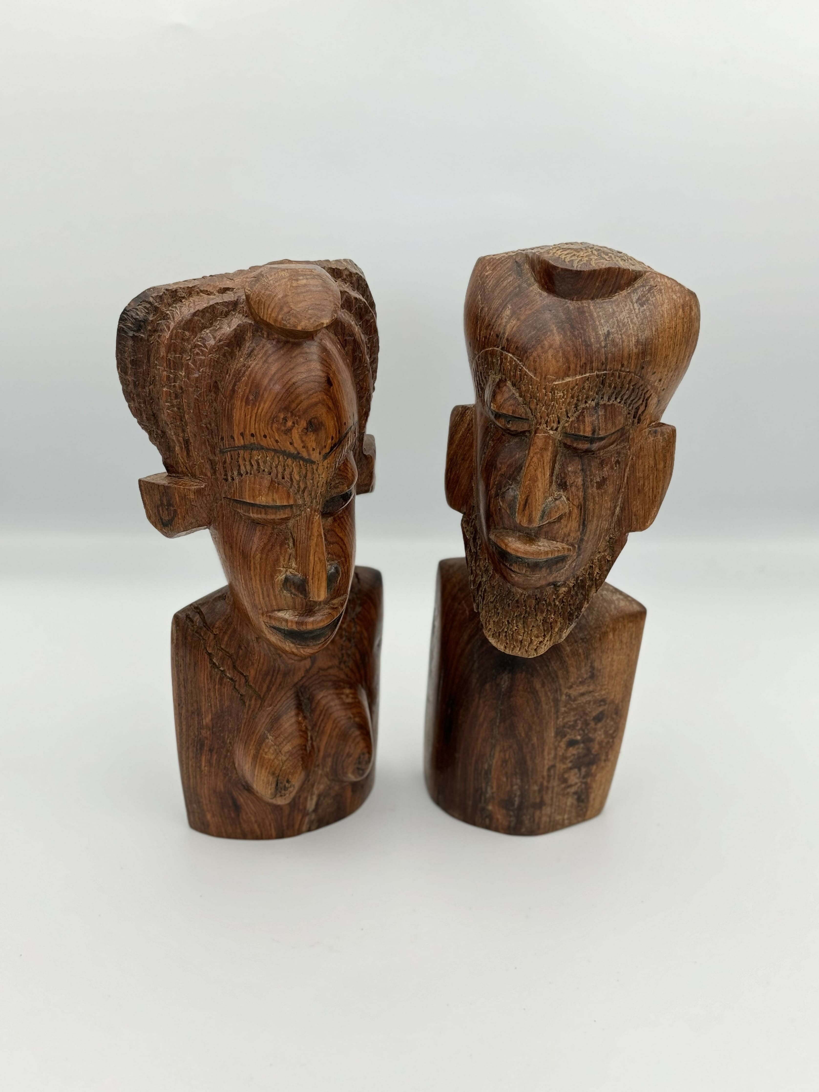 Wooden Head Set Man and Woman Model