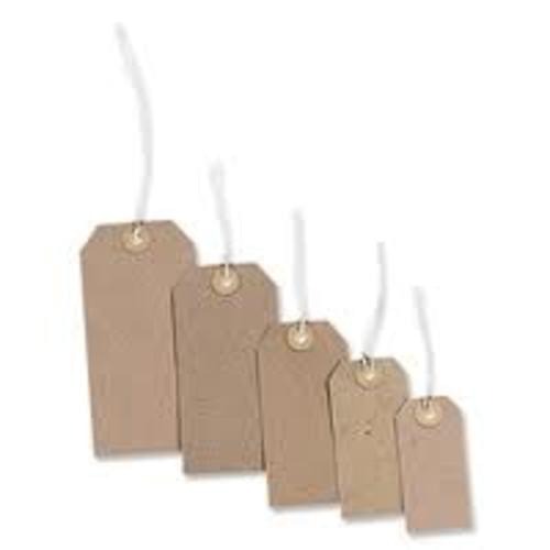 Recycled Brown Strung Tags 120x60mm pack 100