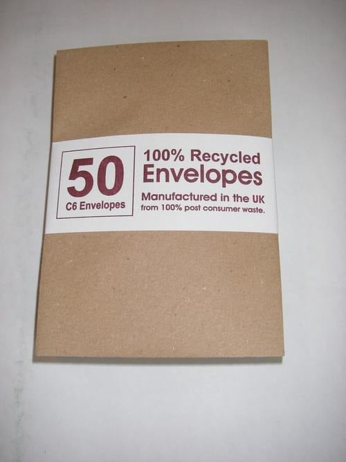 Rough Brown Recycled Kraft C6 Envelopes pack 50