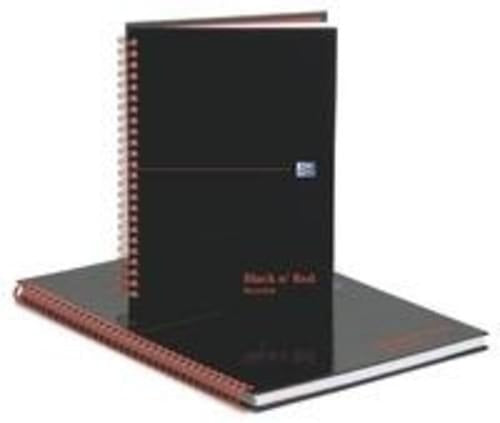 Black n Red A4 Recycled Glossy Hard Cover Spiral Notebook