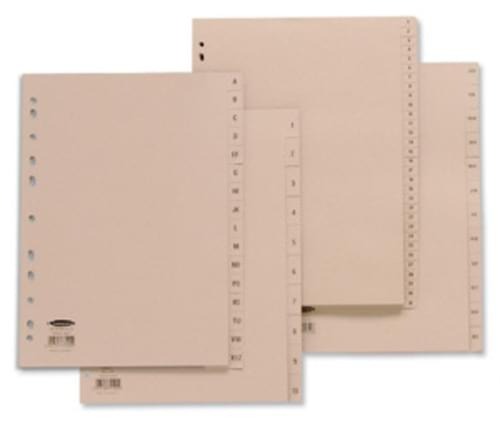 Recycled Buff Dividers Numerical 1-10