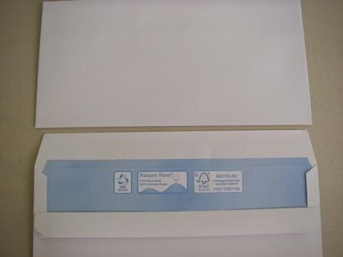 Nature First Recycled White DL Envelopes pack 1,000