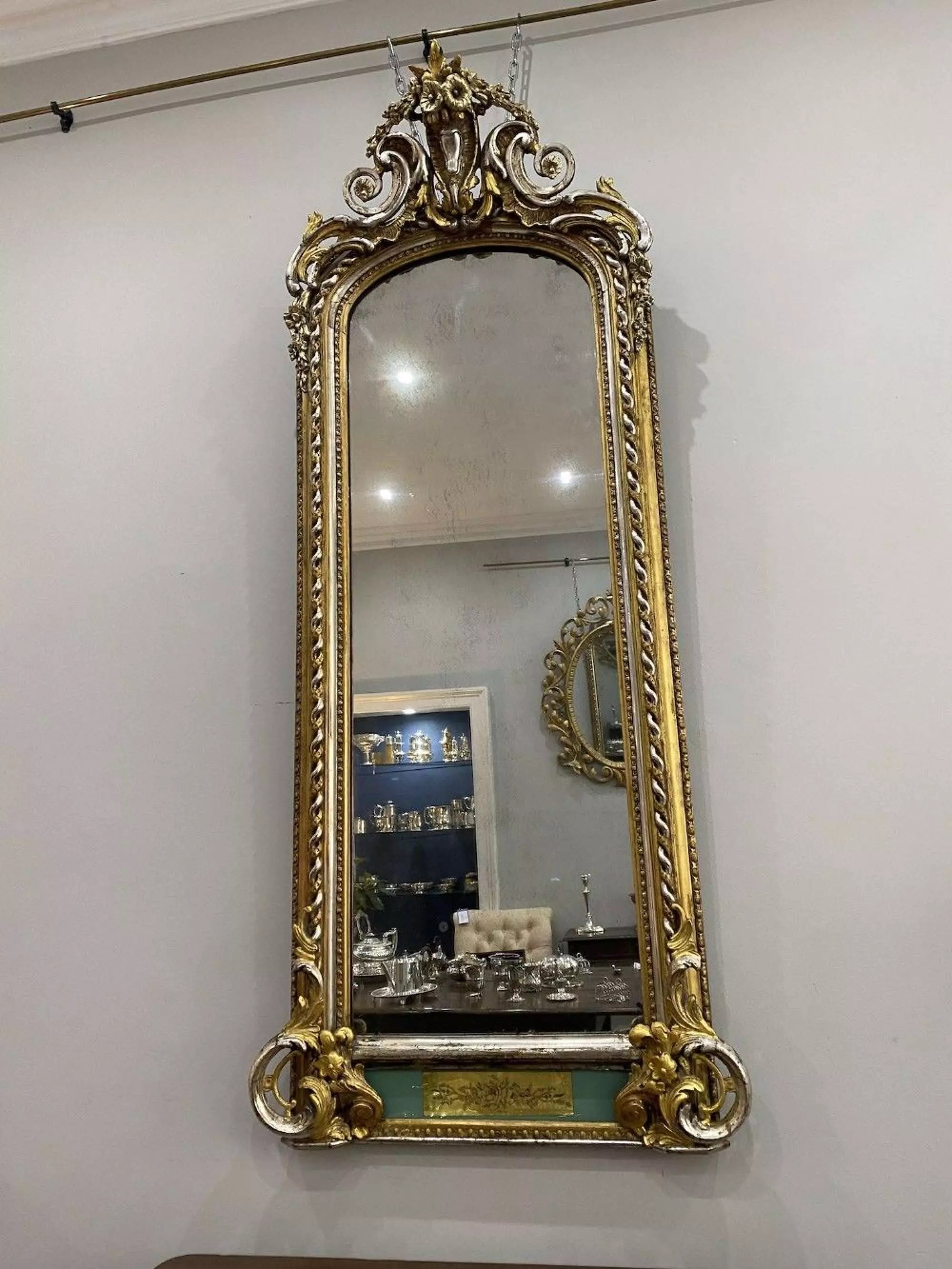 19TH CENTURY GILT AND EGLOMISE PIER MIRROR CIRCA 1840