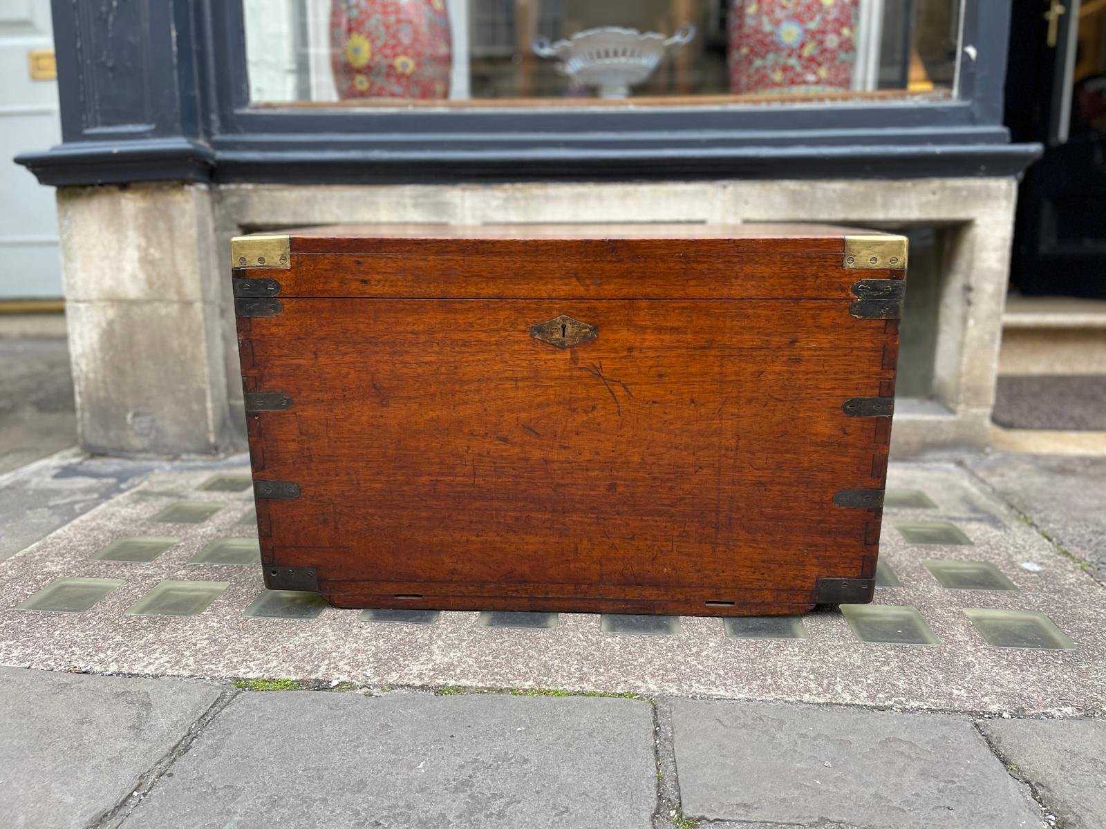 ANTIQUE CAMPAIGN CHEST CIRCA 1860