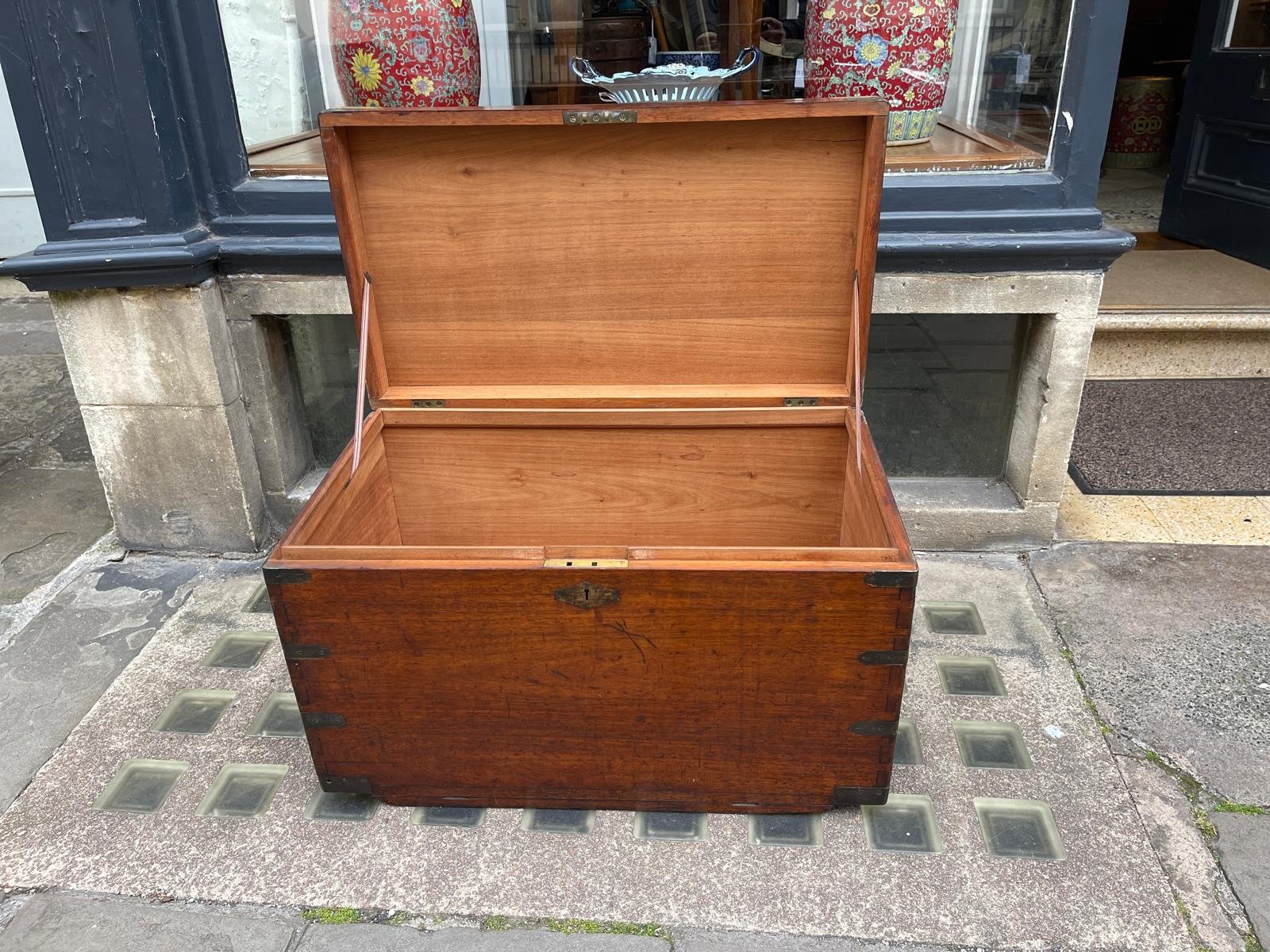 ANTIQUE CAMPAIGN CHEST CIRCA 1860