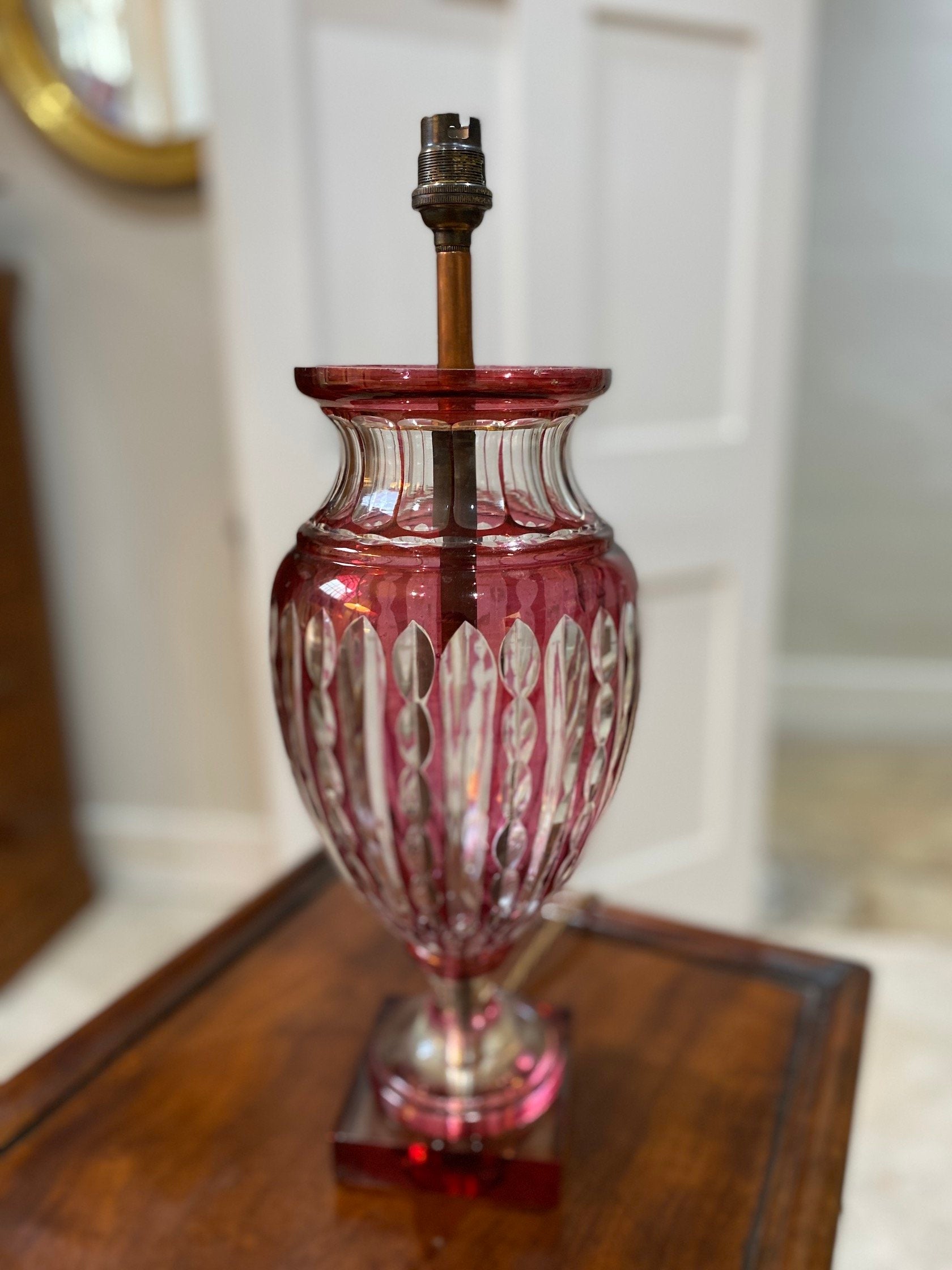 CRANBERRY GLASS LAMP