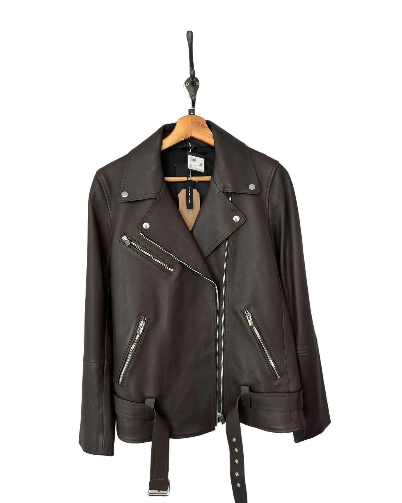 CLUB MONACO Black Leather Jacket New