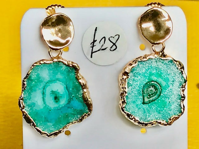 Pair of Turquoise Quartz Earrings