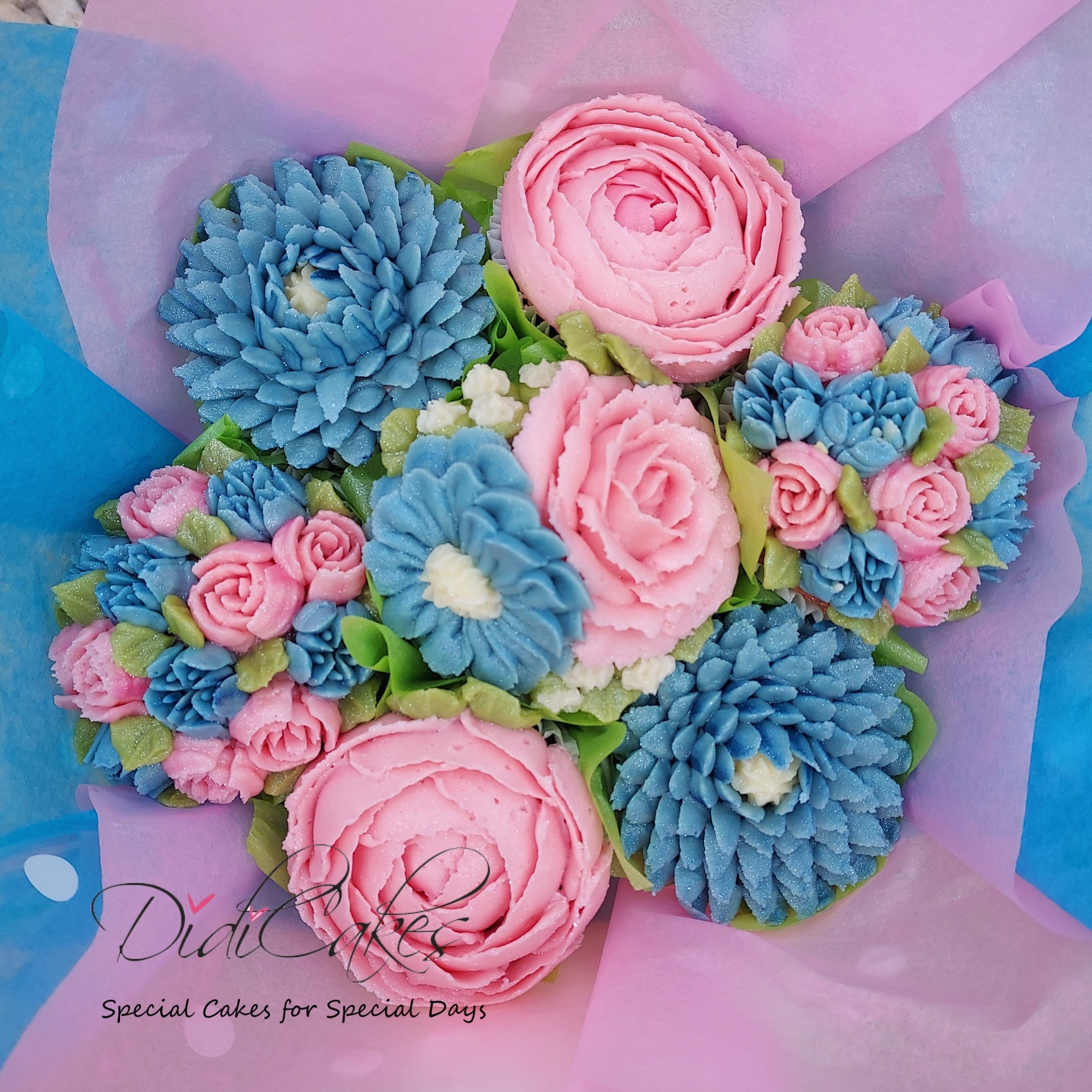 Baby Shower Seven Cupcake Bouquet