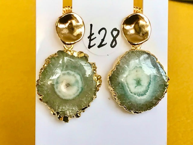 Pair of Pale Green Quartz Earrings