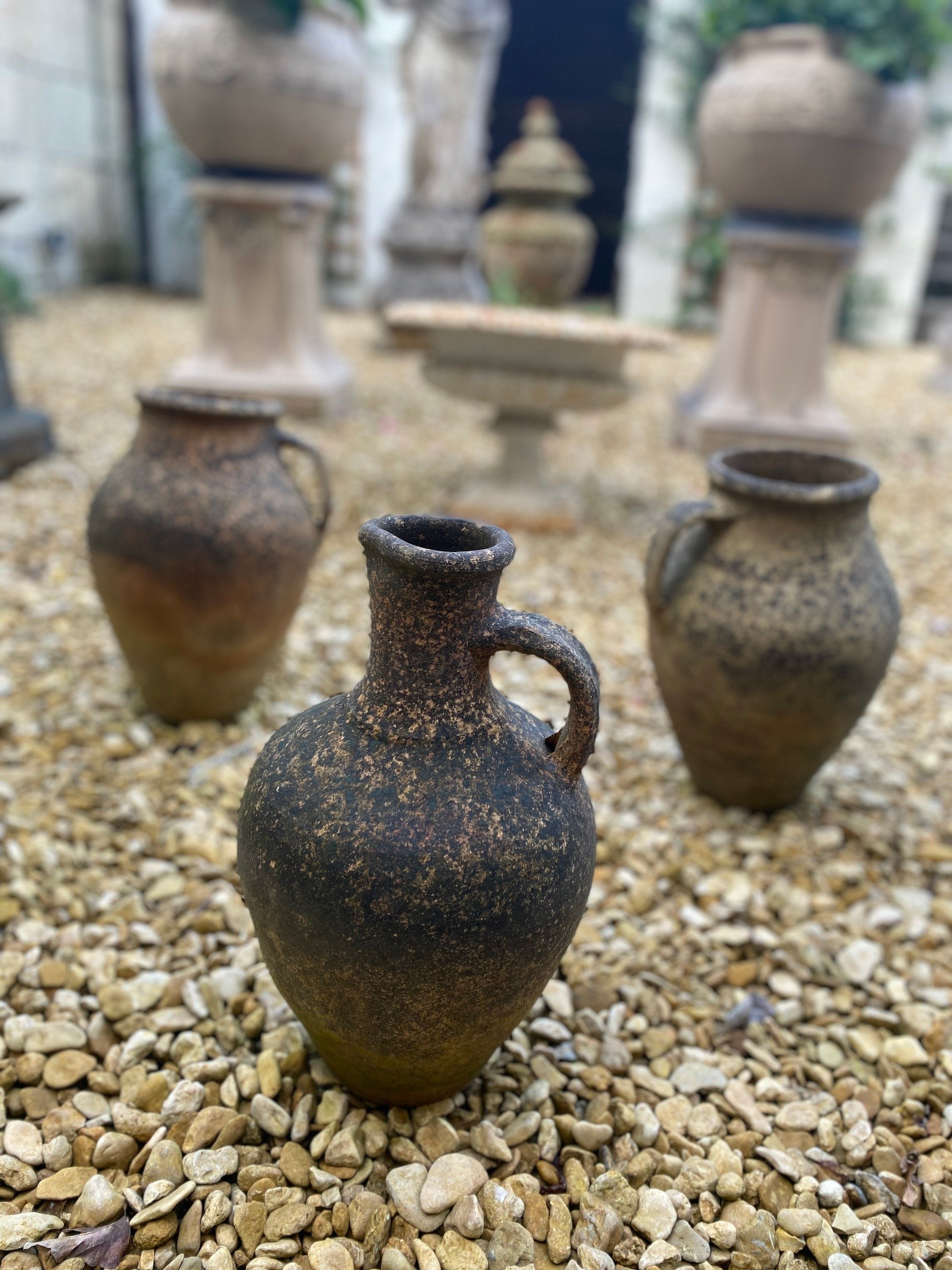 19TH CENTURY TERRACOTTA OLIVE URNS