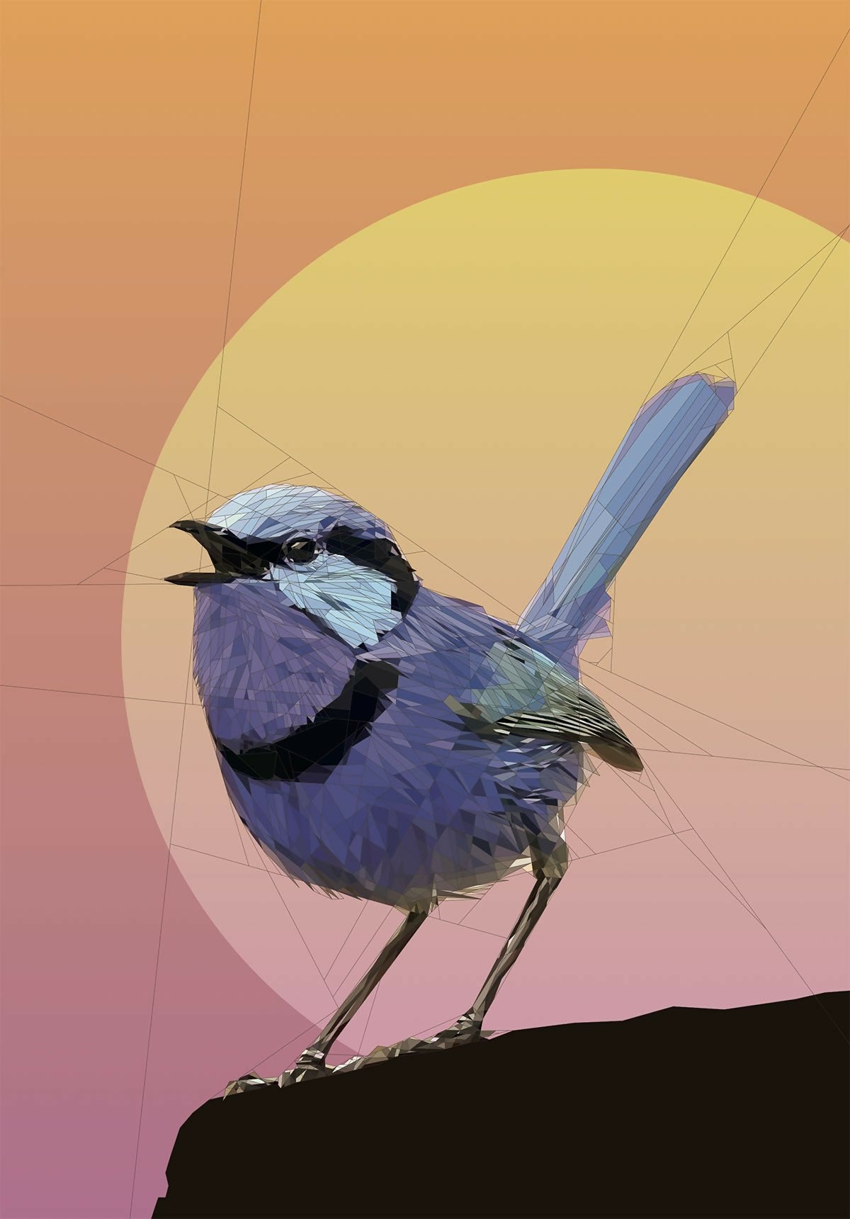 The worlds cutest bird - The Blue Fairy Wren - Giclee Print