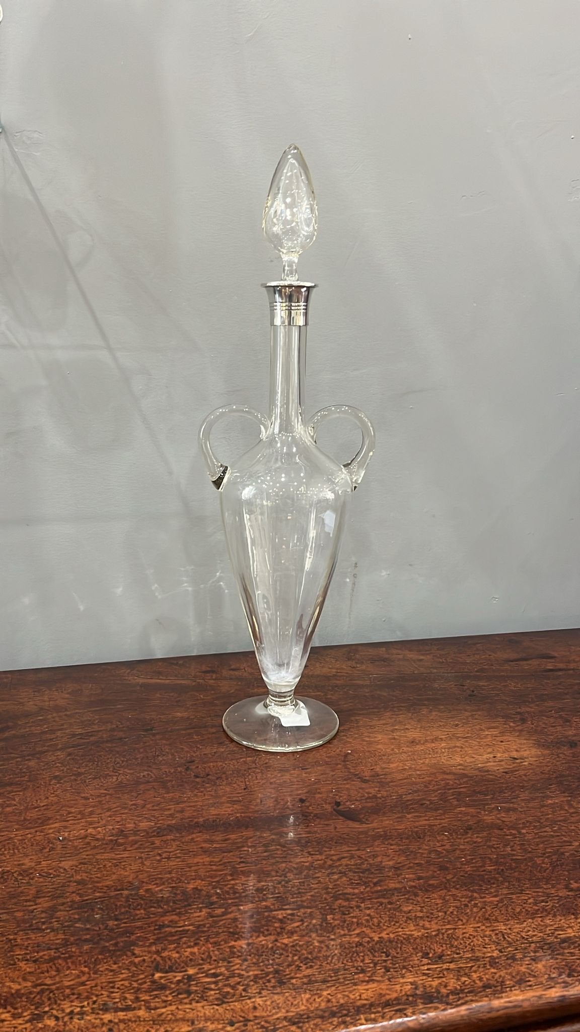 Art Nouveau decanter with silver rim. Birmingham 1907 (BN5521)