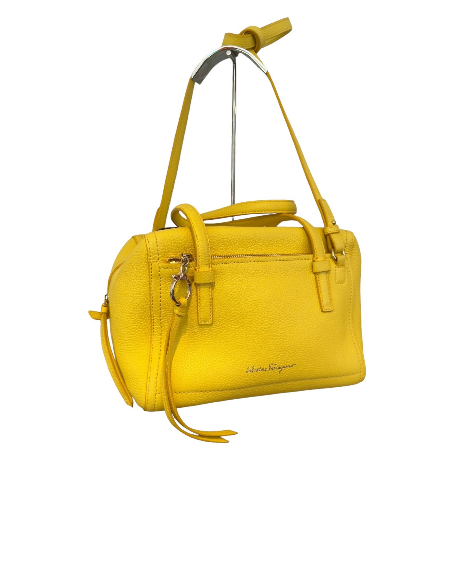 SALVATORE FERRAGAMO Yellow Bowling Bag Preloved