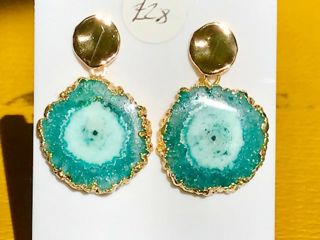 Pair of Light Turquoise Quartz Earrings