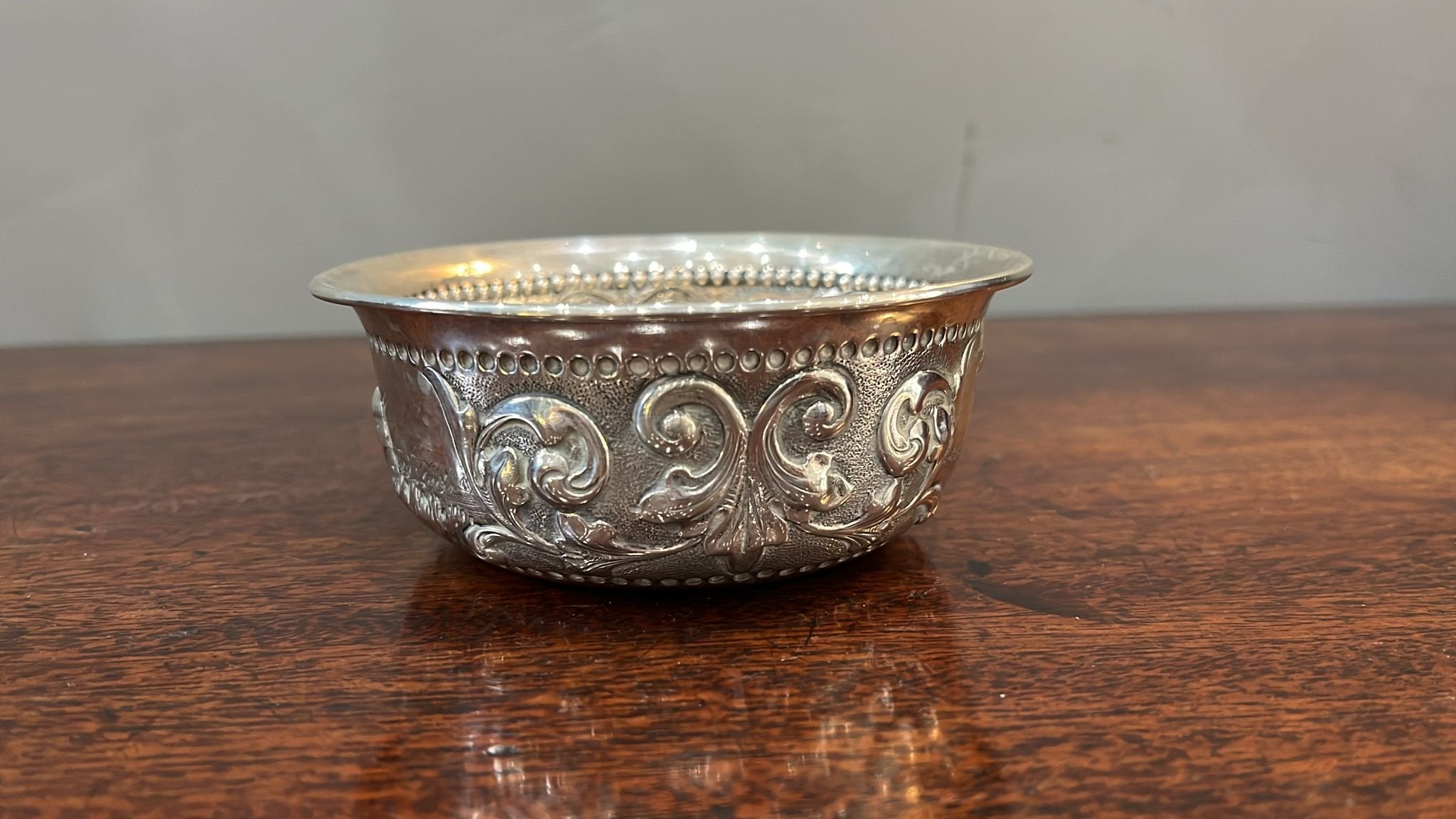 Dutch silver bowl with house and windmill scene circa 1920 (BN339)