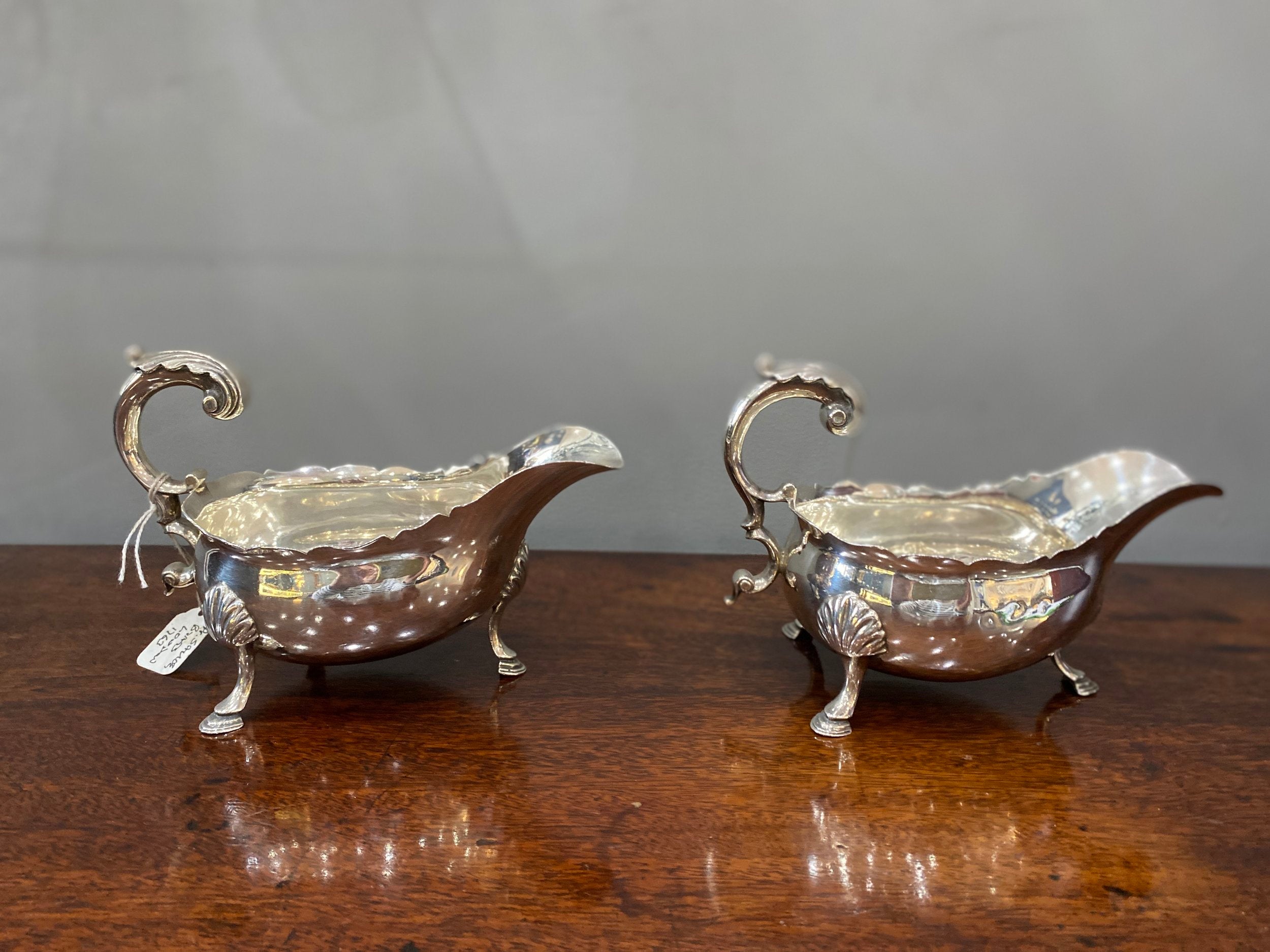 A pair of George III silver sauce boats 1763 (BN4497)