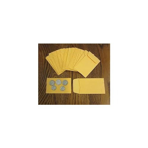 Recycled Small Brown Manilla 67mmx98mm Envelopes pack 100