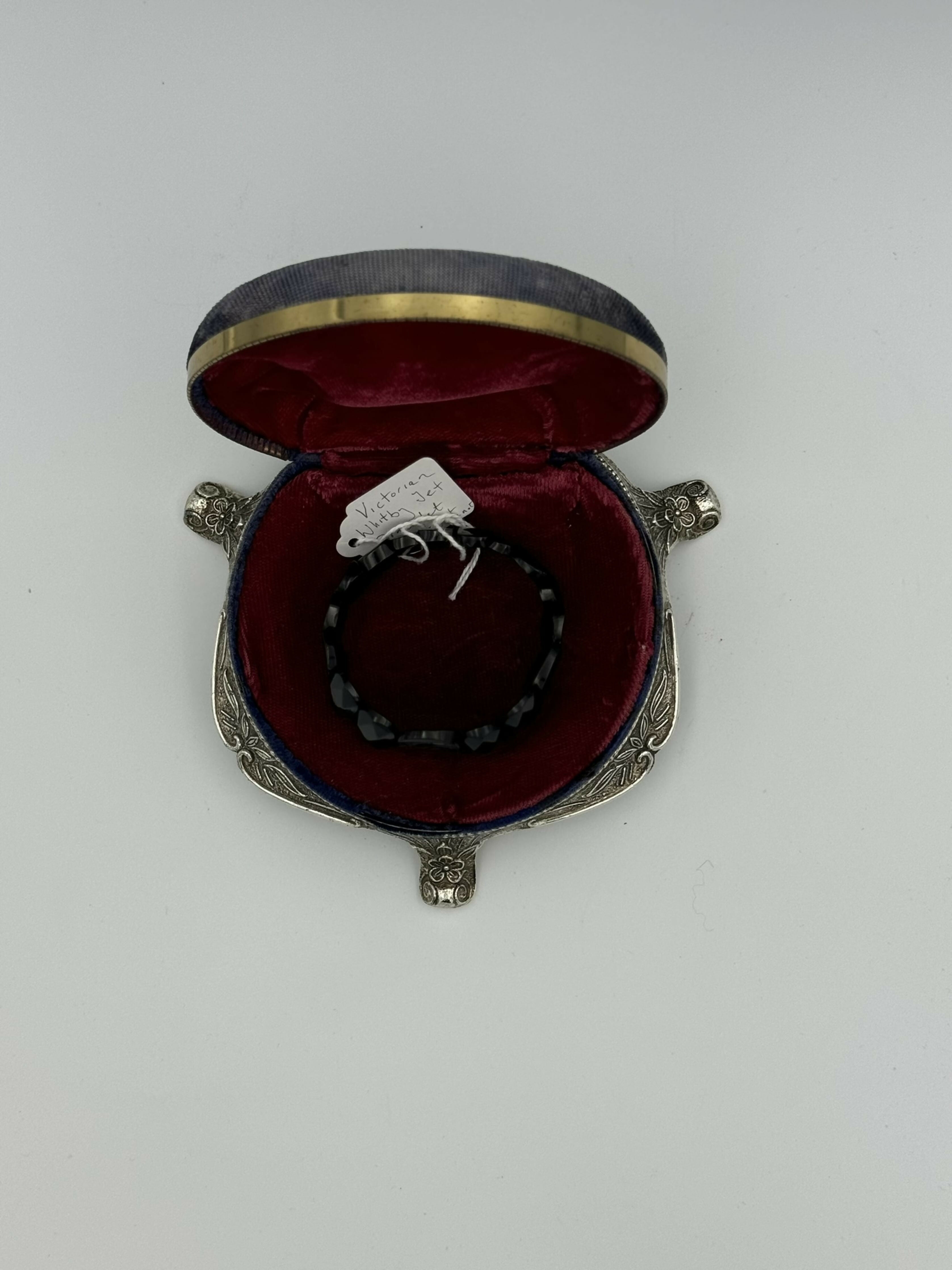 Victorian Whitby Jet Bracelet Semi Panel