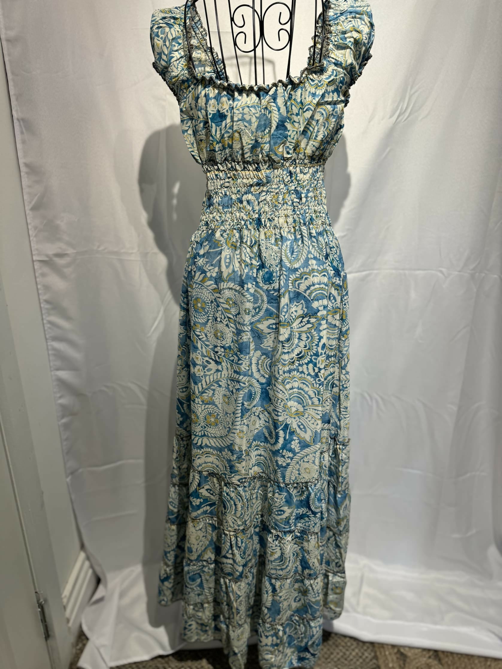 Blue No Sleeve Long Dress