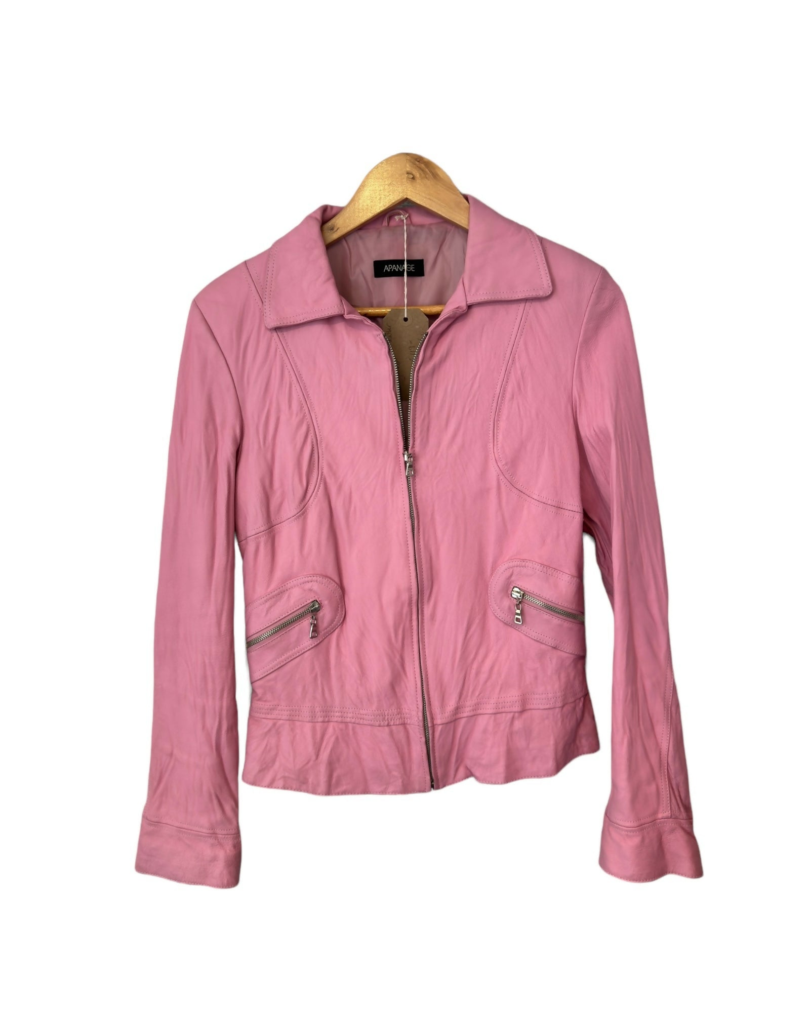 APANAGE Pink Biker Jacket Preloved Size 10/12