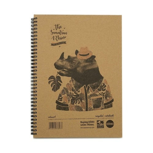 Save The Rhino A4 hard cover recycled twinwire notebook